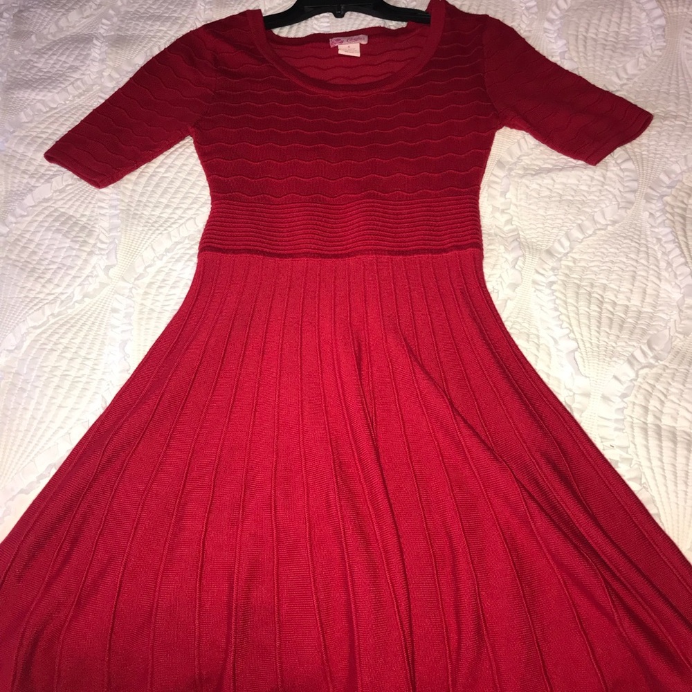 Red sweater dress